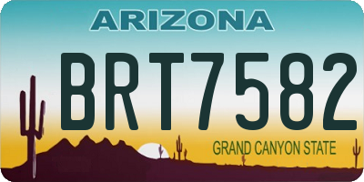 AZ license plate BRT7582
