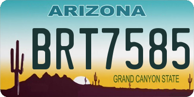 AZ license plate BRT7585