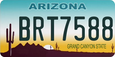 AZ license plate BRT7588