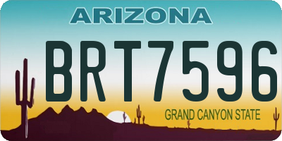 AZ license plate BRT7596