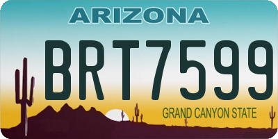 AZ license plate BRT7599