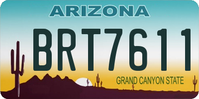 AZ license plate BRT7611