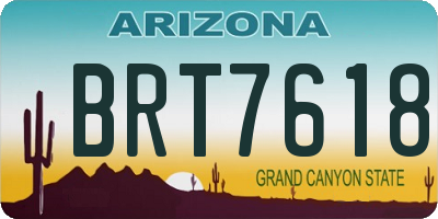 AZ license plate BRT7618