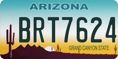 AZ license plate BRT7624