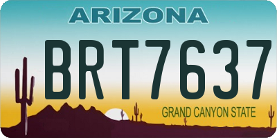 AZ license plate BRT7637