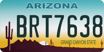 AZ license plate BRT7638