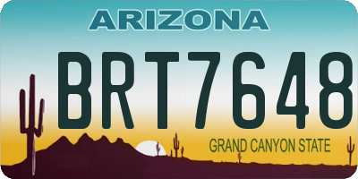 AZ license plate BRT7648