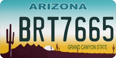 AZ license plate BRT7665