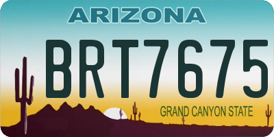 AZ license plate BRT7675