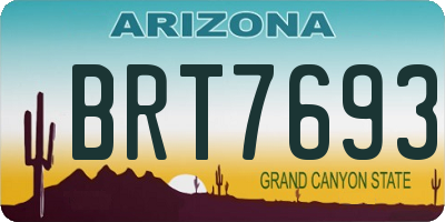 AZ license plate BRT7693