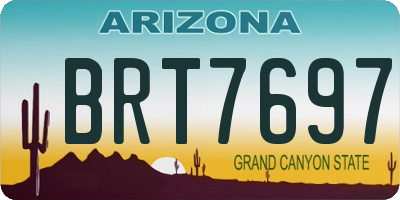 AZ license plate BRT7697