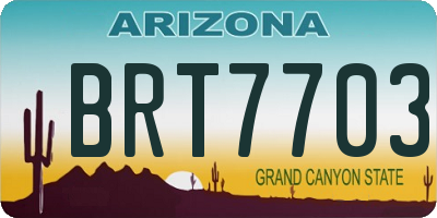 AZ license plate BRT7703