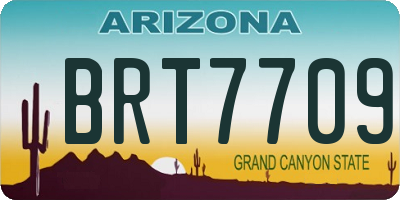 AZ license plate BRT7709