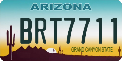 AZ license plate BRT7711