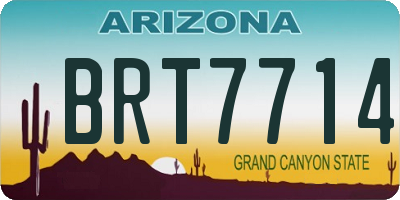 AZ license plate BRT7714