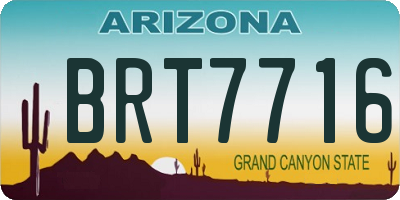 AZ license plate BRT7716