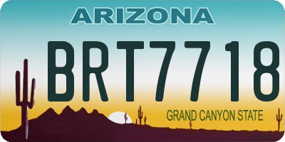 AZ license plate BRT7718