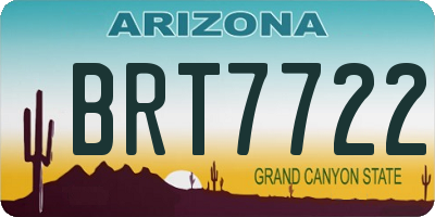 AZ license plate BRT7722