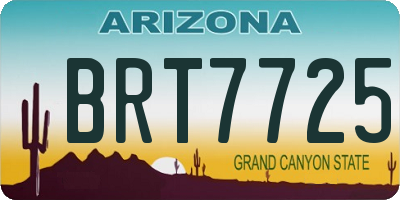 AZ license plate BRT7725