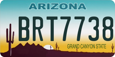 AZ license plate BRT7738
