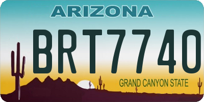 AZ license plate BRT7740