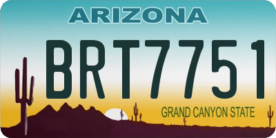 AZ license plate BRT7751