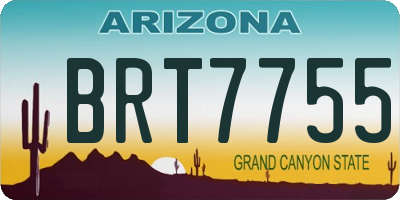 AZ license plate BRT7755