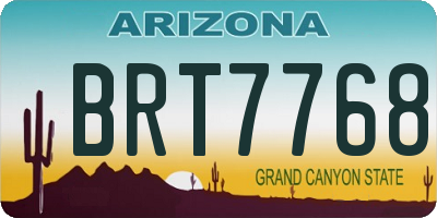 AZ license plate BRT7768