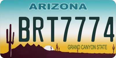 AZ license plate BRT7774