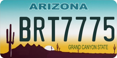 AZ license plate BRT7775
