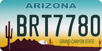 AZ license plate BRT7780