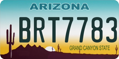 AZ license plate BRT7783