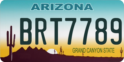 AZ license plate BRT7789