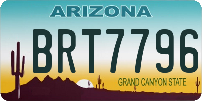AZ license plate BRT7796