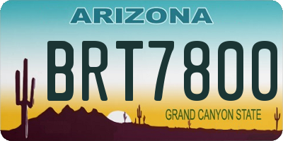 AZ license plate BRT7800