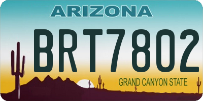 AZ license plate BRT7802