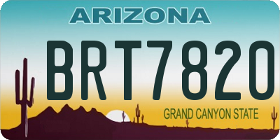 AZ license plate BRT7820