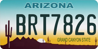 AZ license plate BRT7826