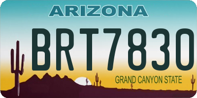 AZ license plate BRT7830