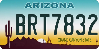 AZ license plate BRT7832