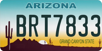 AZ license plate BRT7833