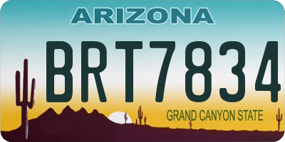 AZ license plate BRT7834