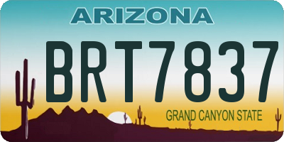 AZ license plate BRT7837