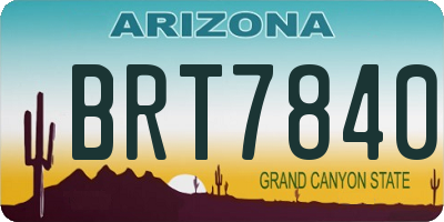 AZ license plate BRT7840
