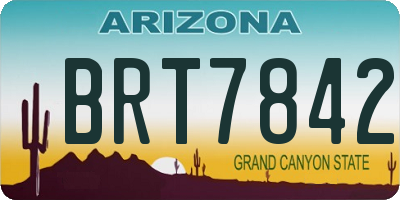 AZ license plate BRT7842