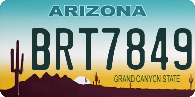 AZ license plate BRT7849