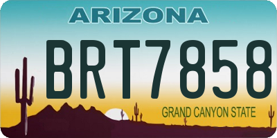 AZ license plate BRT7858