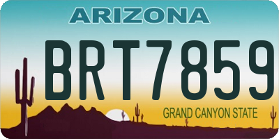 AZ license plate BRT7859