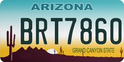 AZ license plate BRT7860