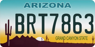 AZ license plate BRT7863